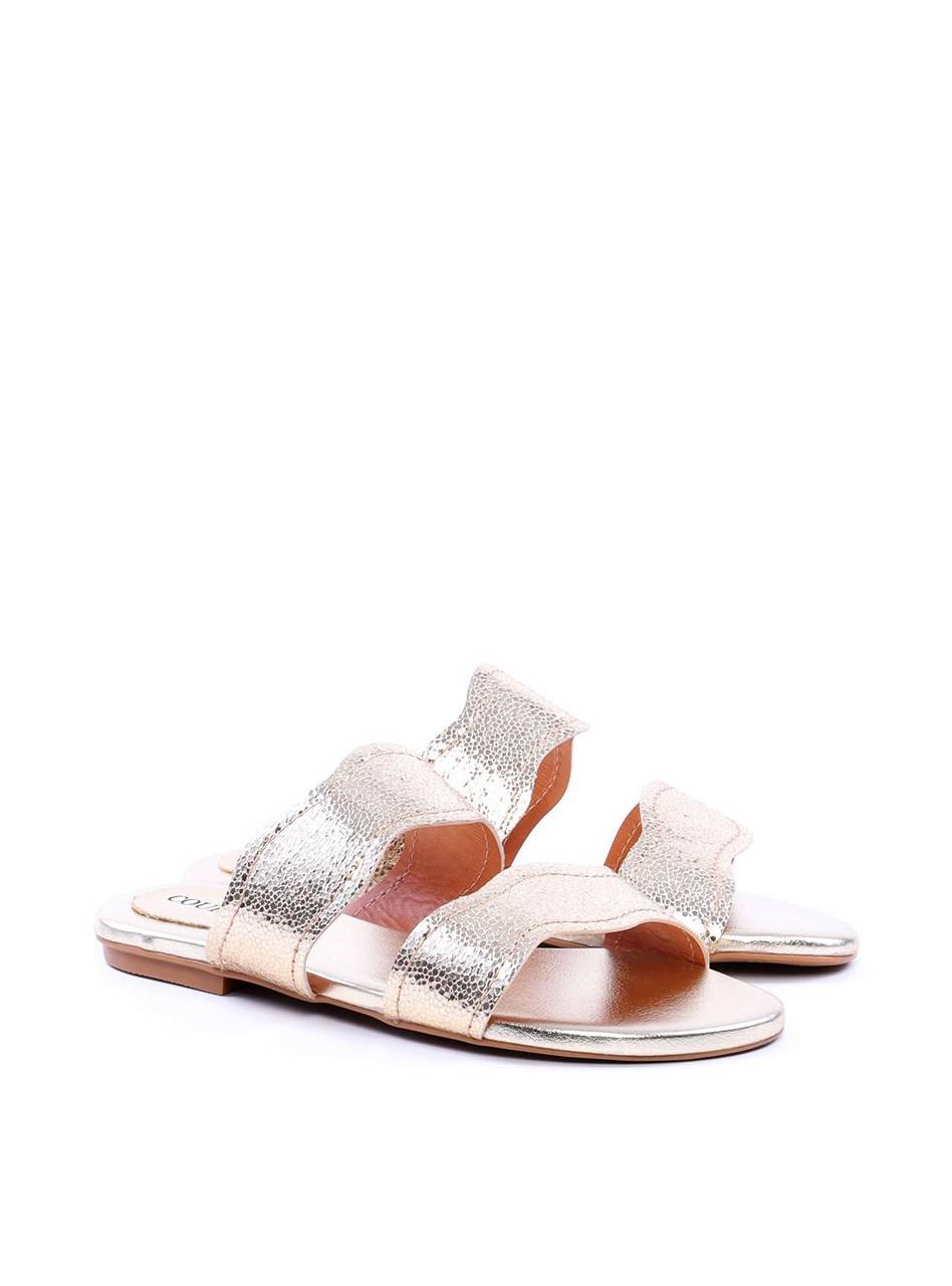 Sandália Rasteira com Tiras Onduladas - Ouro SDI-11706 - AU