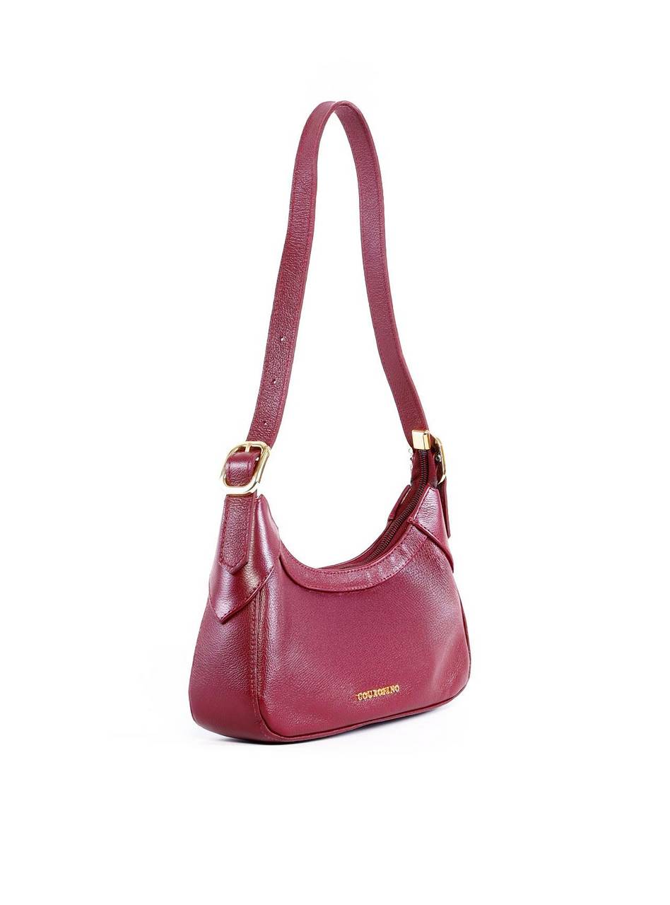 Bolsa Baguete com Fivelas Laterais - Vinho BSI-6353 - VI