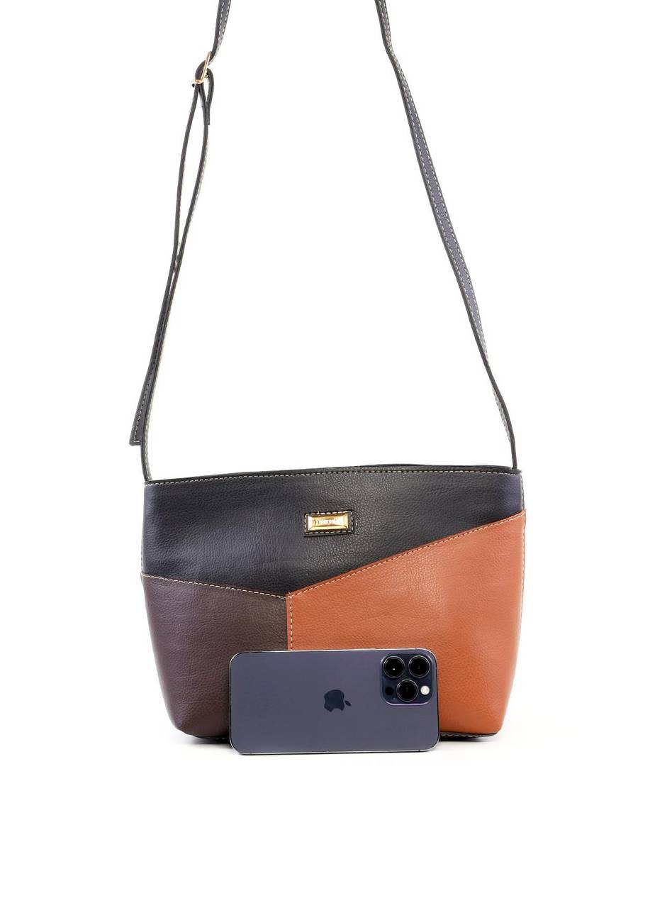 Bolsa Tote Transversal Retalhos - Preta BSI-6458 - PR