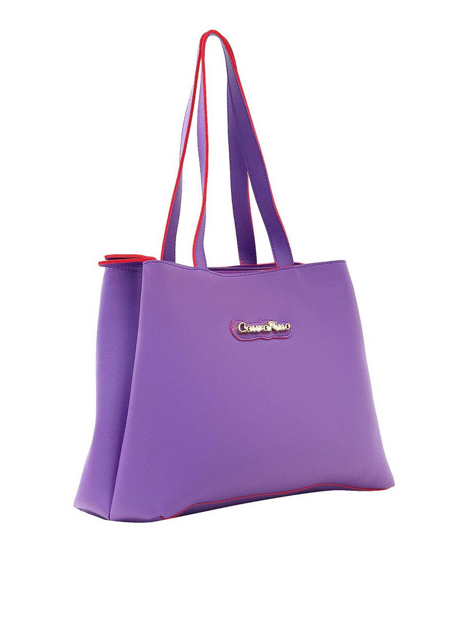 Bolsa Shopper Média Tiracolo Lisa Roxa BSI-5099 - RO