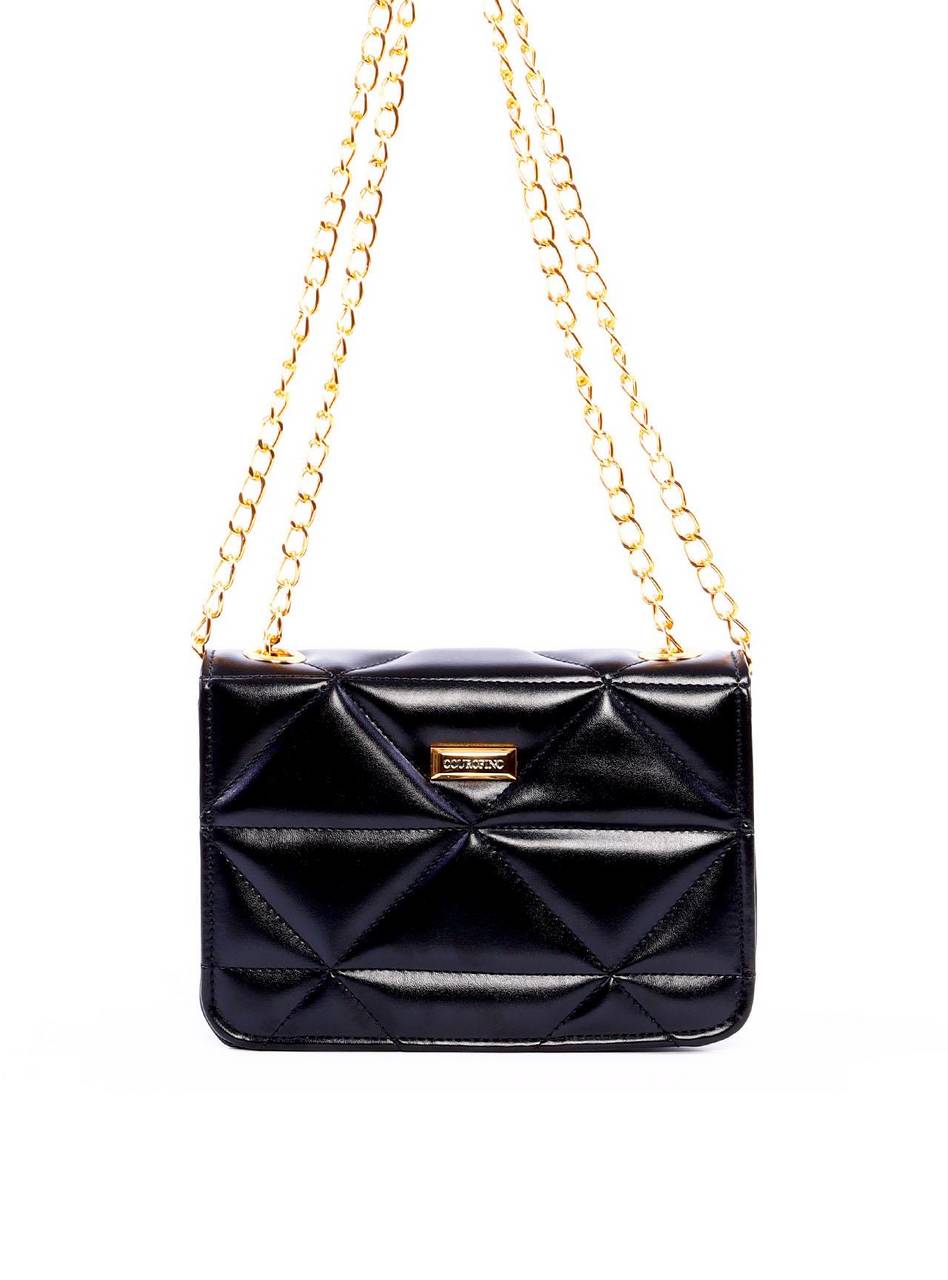 Bolsa Satchel Metalassê com Alça Transversal - Preta BSI-6286 - PR