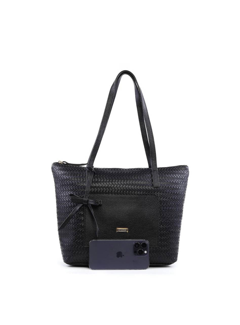 Bolsa Shopper Bag Charm Laço - Preta BSI-6381 - PR