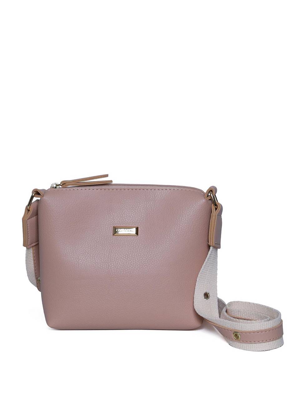 Bolsa Carteiro Tiracolo Alça com Ilhós Sintético - Nude BSI-5968 - NU