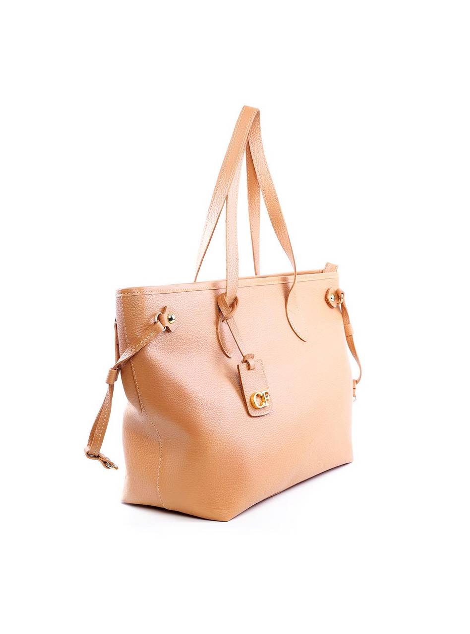 Bolsa Shopper Tiracolo com Bag Charm CF - Nude BSI-6126 - NU