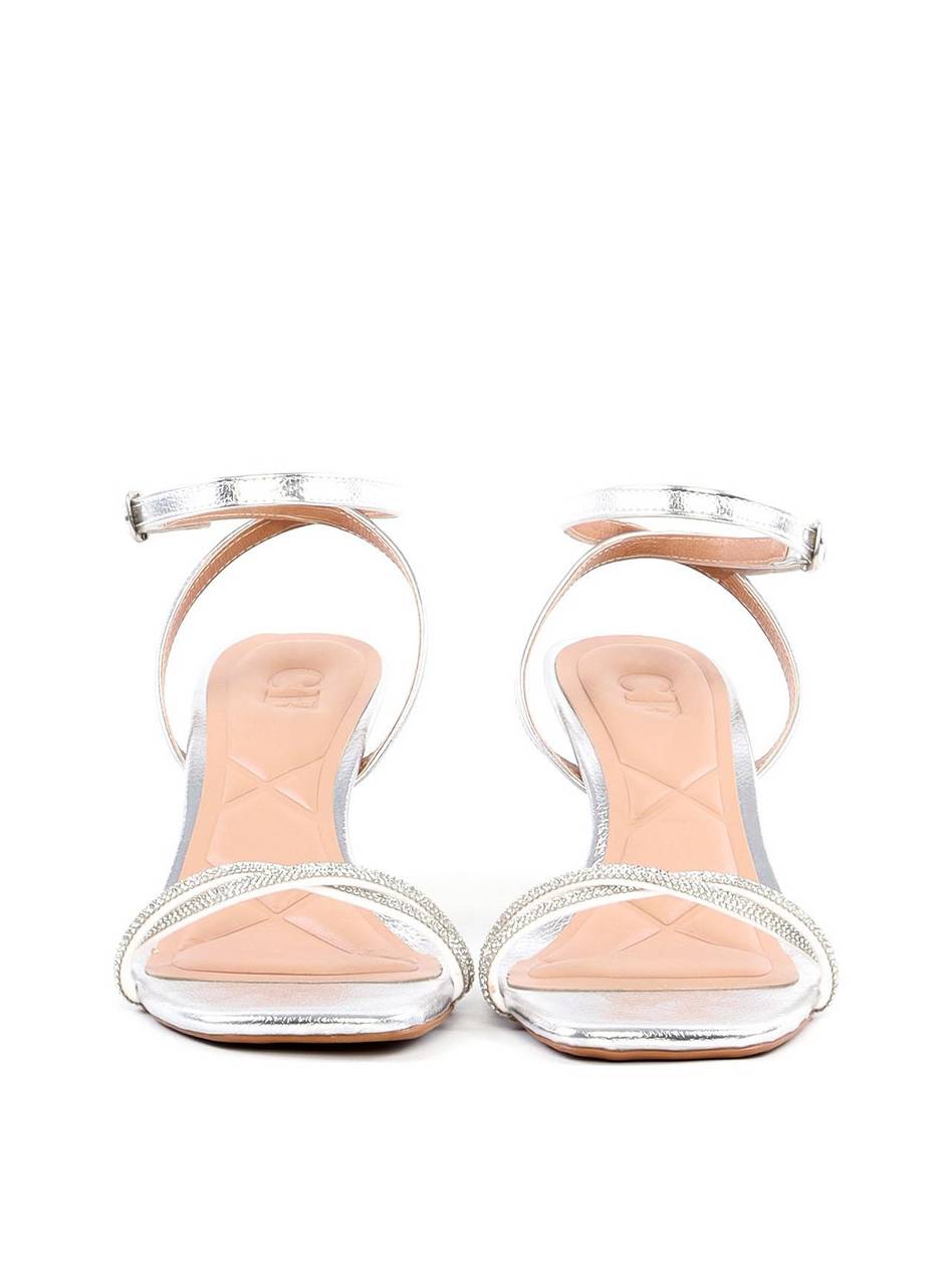 Sandália com Tira em Strass - Prata SDI-11901 - PT