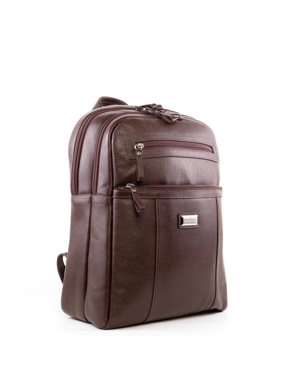 Mochila Executiva com Bolso Frontal em Couro - Cacau MEI-460 - CA