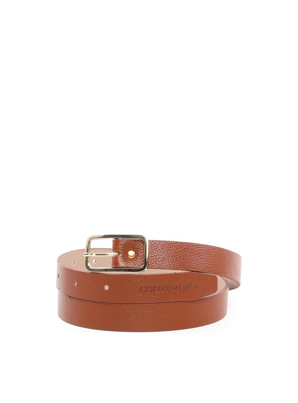 Cinto Feminino em Couro com Fivela Retangular - Castor 1.1820000988 - CS