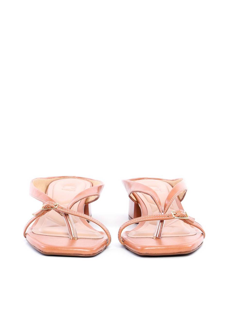 Tamanco Feminino Salto Bloco Baixo com Fivela - Nude SDI-11839 - NU