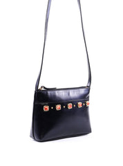 Bolsa Tote Transversal com Pedraria - Preta BSI-6362 - PR