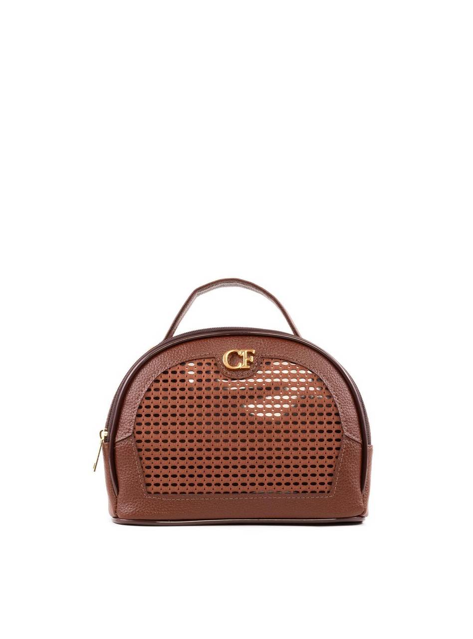 Necessaire Feminina Arredondada Detalhe Tela Frontal - Cacau NSI-168 - CA