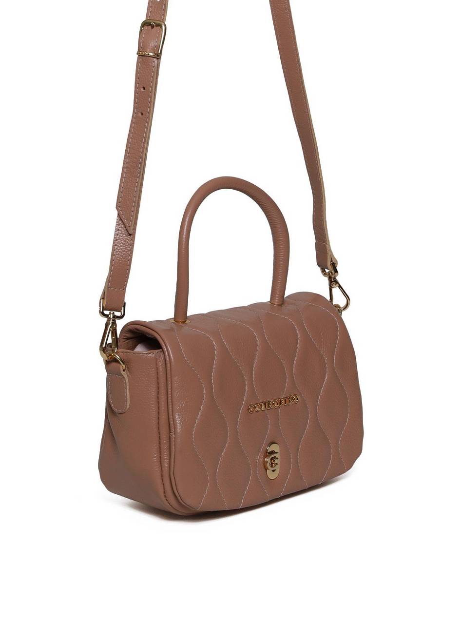 Bolsa Satchel Pequena Couro Alça Dupla - Nude BSI-5978 - NU