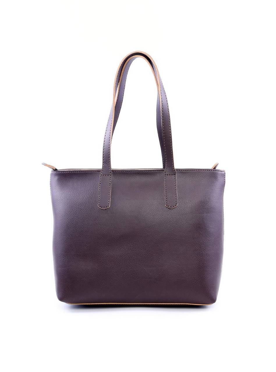 Bolsa Shopper Tiracolo Metalasse com Detalhes de Costura - Cacau BSI-6064 - CA