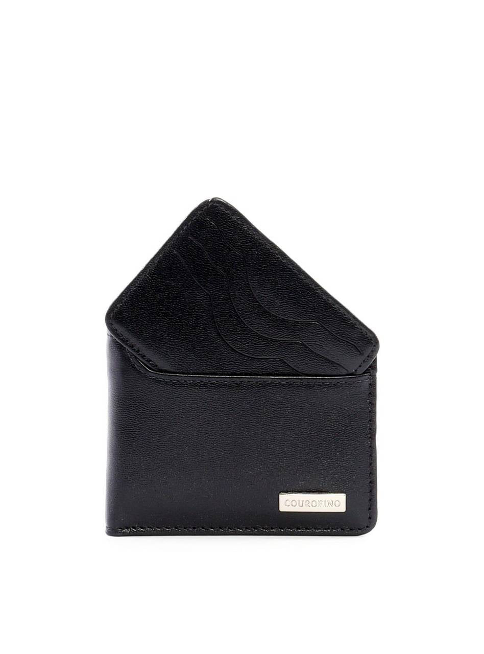 Carteira Masculina Couro Porta Cartão - Preta CAI-291 - PR