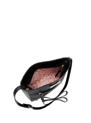 Bolsa Carteiro Transversal Bolso Externo Ziper Pequena Preta BSI-5192 - PR