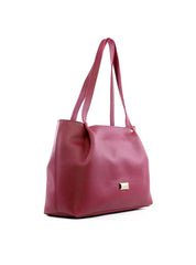 Bolsa Tote com Detalhe Drapeado - Vinho BSI-6241 - VI