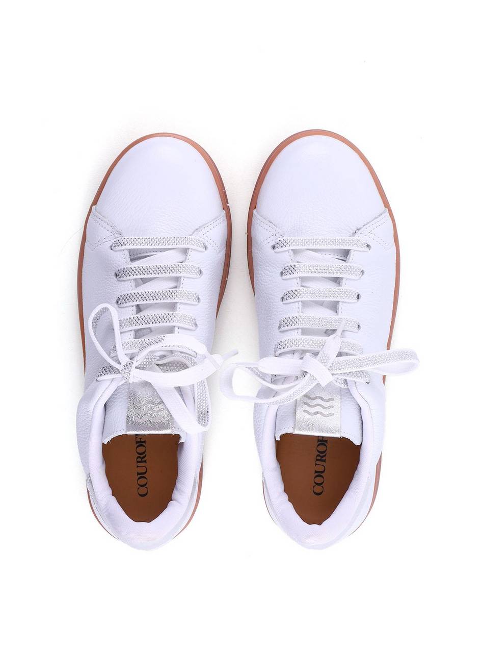 Tênis Casual com Cadarço em Strass - Branco SP-12030 - BR