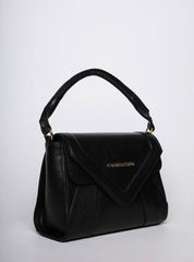 Bolsa Satchel Média Couro Tiracolo Preta BSI-5820 - PR