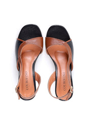 Sandália Slingback Salto Bloco - Preta SDI-12168 - PR