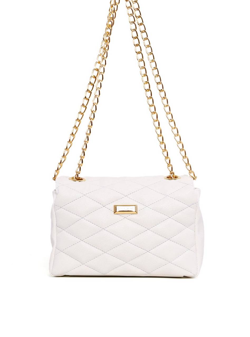 Bolsa Satchel em Metalassê com Corrente - Branca BSI-6253 - BR