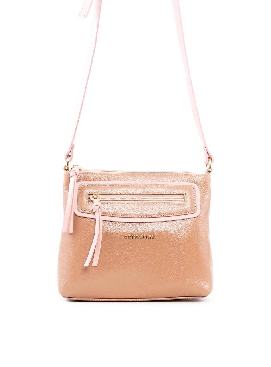 Bolsa Tote Transversal com Bolso Frontal - Nude BSI-6459 - NU
