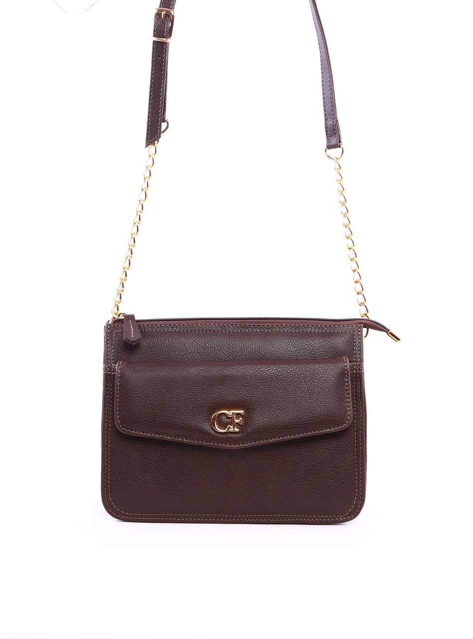 Bolsa Tote Transversal com Corrente - Cacau BSI-6276 - CA