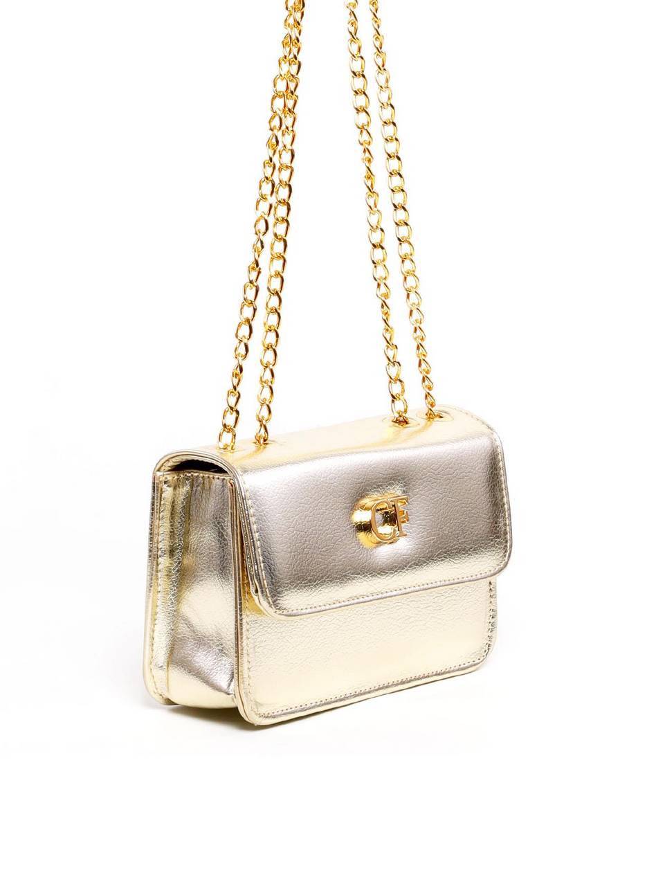 Bolsa Satchel Quadrada com Alça de Corrente - Ouro BSI-6287 - AU