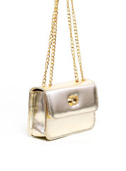 Bolsa Satchel Quadrada com Alça de Corrente - Ouro BSI-6287 - AU