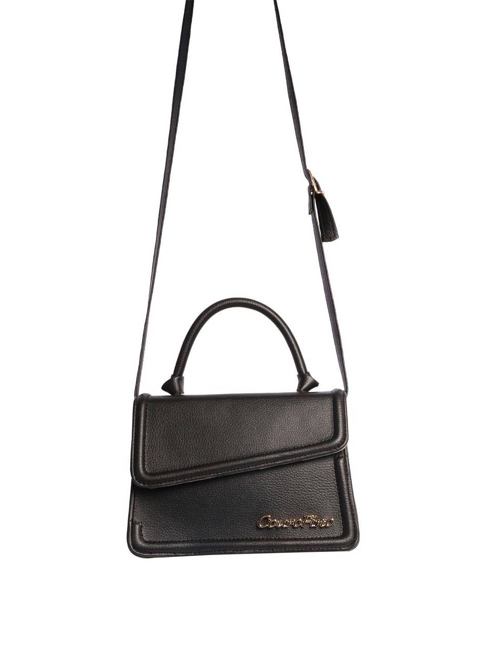Bolsa Carteiro Transversal Lisa Preta BSI-5800 - PR