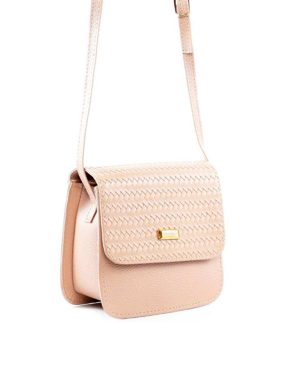 Bolsa Saddle Transversal com Tampa Aba - Nude BSI-5896 - NU