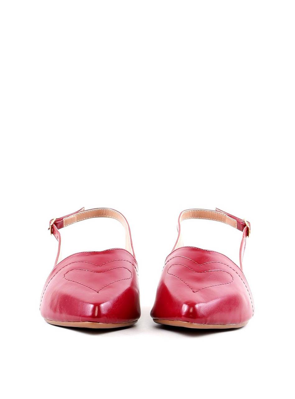 Sapatilha Slingback com Costura de Coração - Vermelha SDI-12079 - VE
