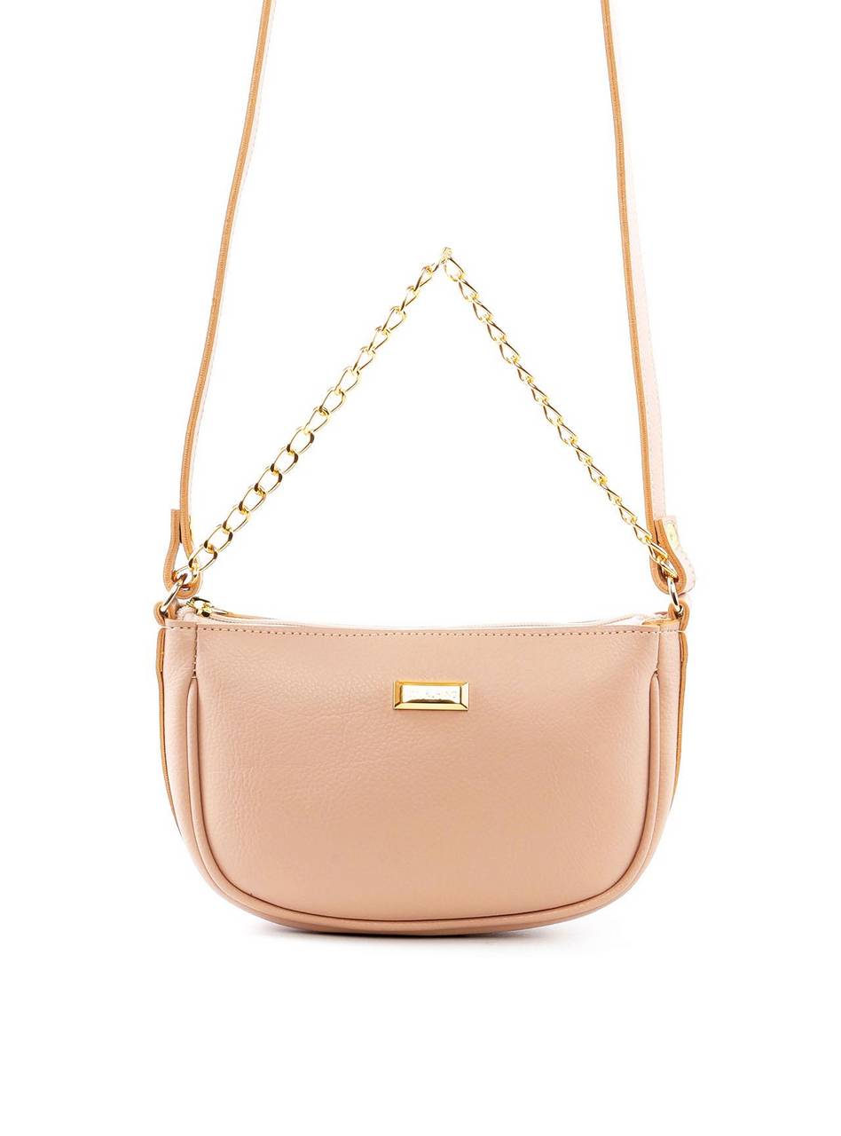 Bolsa Hobo Pequena com Alça Dupla - Nude BSI-6433 - NU