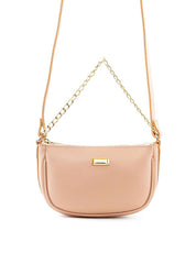 Bolsa Hobo Pequena com Alça Dupla - Nude BSI-6433 - NU