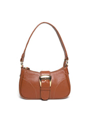 Bolsa Baguette Pequena Couro Fivela Grande Castor BSI-5879 - CS