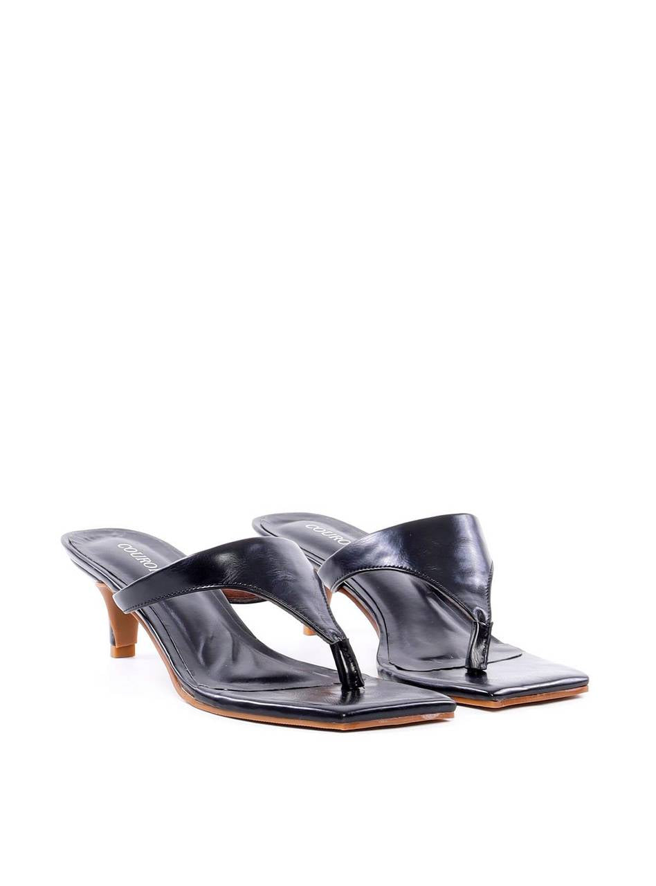 Tamanco de Dedo Kitten Heel Salto - Preto SDI-12178 - PR