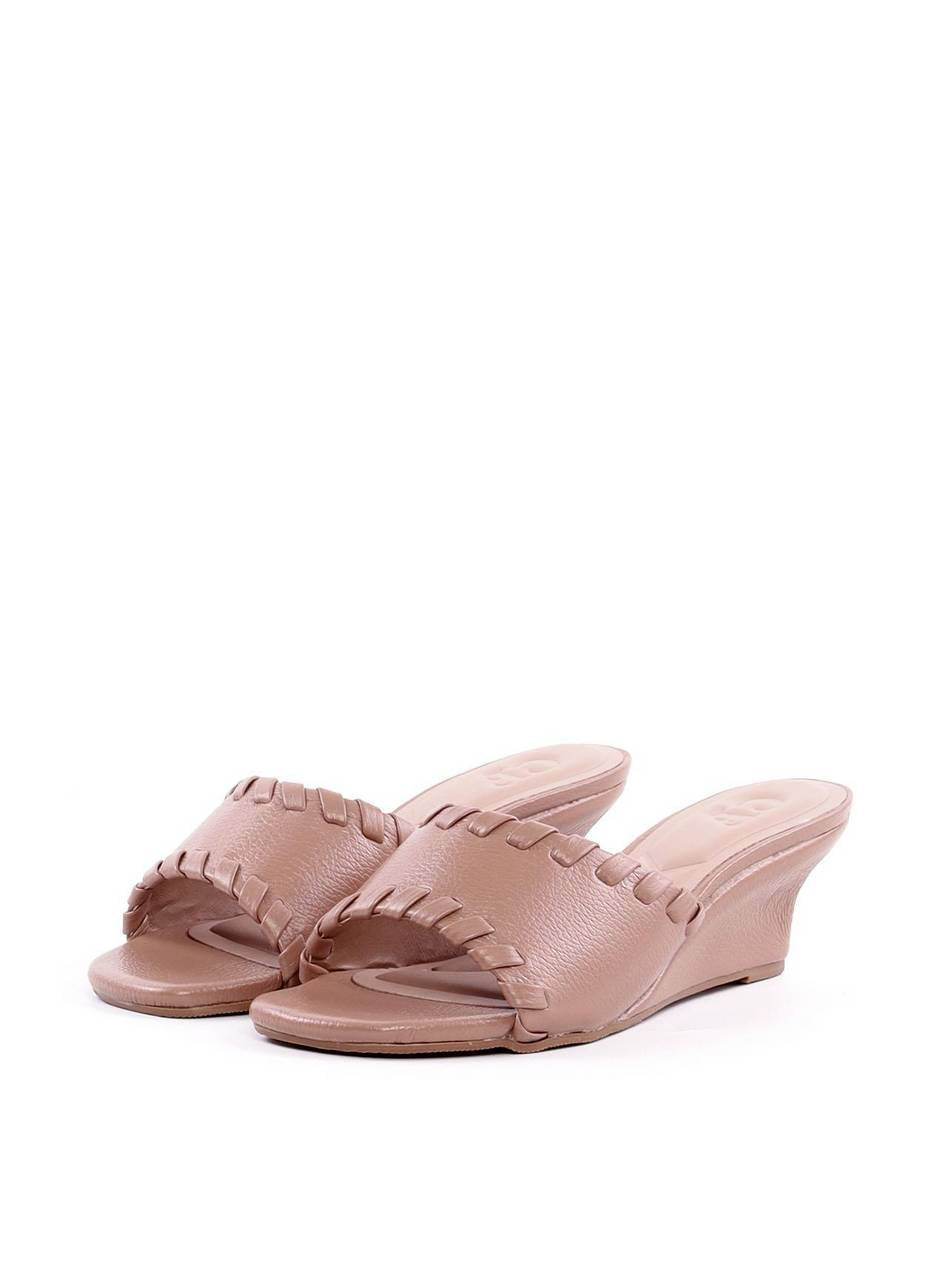 Tamanco Anabela com Desponto Whipstitch - Nude SDI-12126 - NU