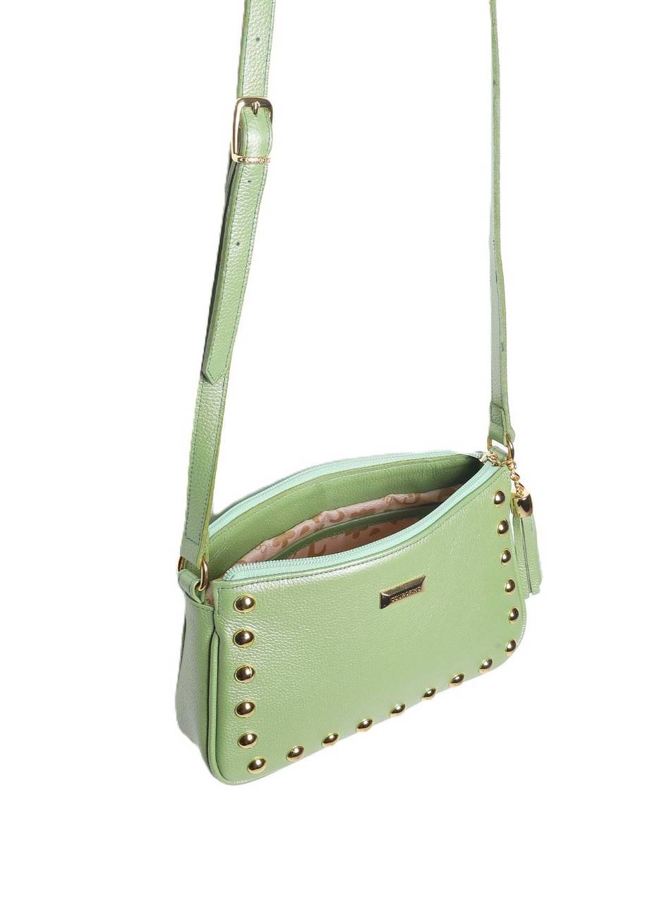 Bolsa Clutch Couro Pequena Transversal Verde BSI-5873 - VD