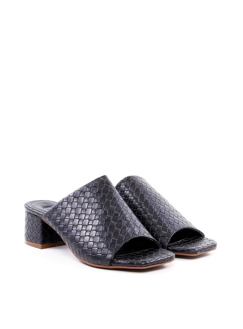 Tamanco Salto Bloco em Tressê - Preta SDI-11949 - PR