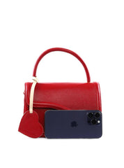 Bolsa Satchel Média com Charm de Coração - Vermelha BSI-6388 - VE