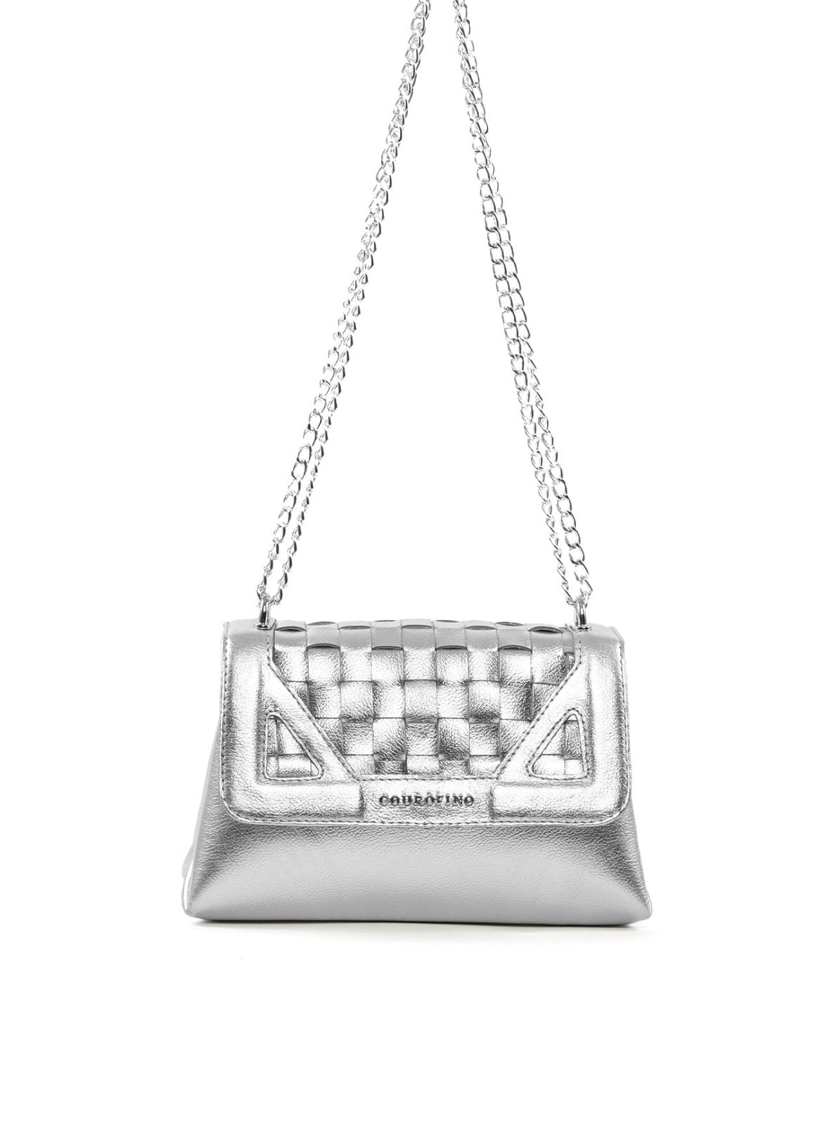 Bolsa Satchel Pequena com Recortes e Corrente BSI-6541 - PT