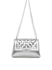 Bolsa Satchel Pequena com Recortes e Corrente BSI-6541 - PT