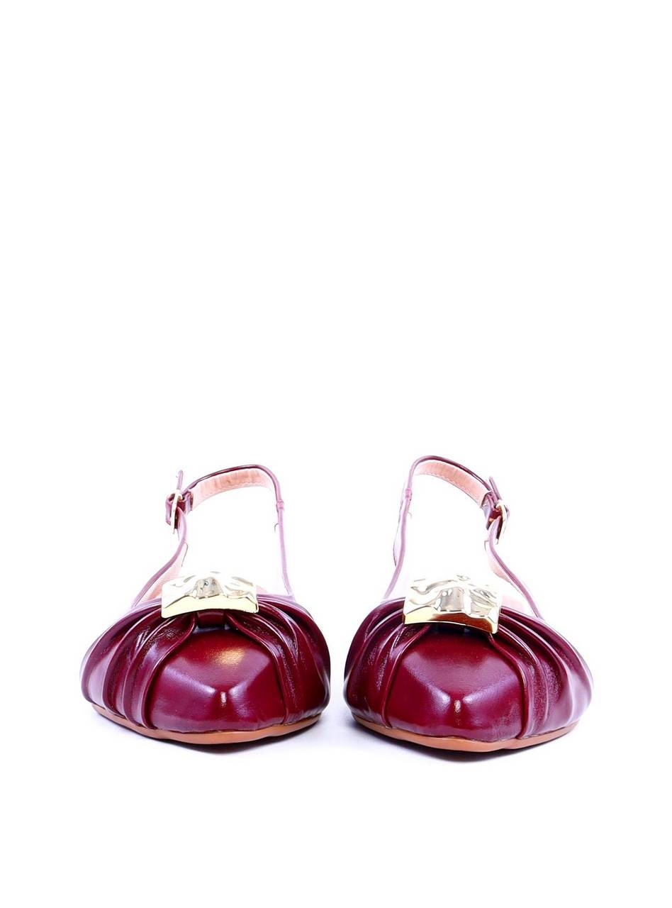 Sapatilha Slingback Drapeada Enfeite Orgânico - Vinho SDI-11981 - VI