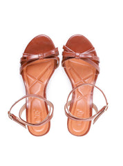 Sandália Salto Médio Cromado Detalhe Laço - Castor 1.1400011923 - CS