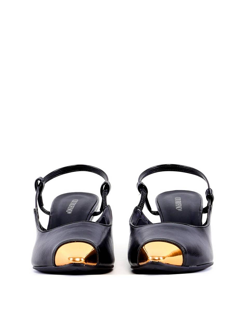 Scarpin Slingback com Biqueira Cromada - Preta SD-12014 - PR