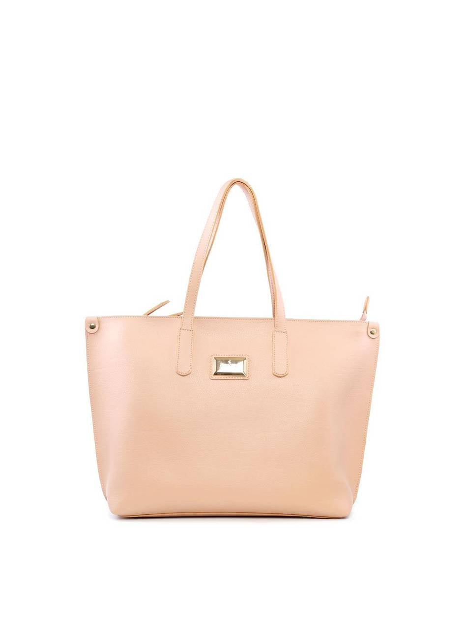 Bolsa Shopper com Detalhes Laterais - Nude BSI-6139 - NU