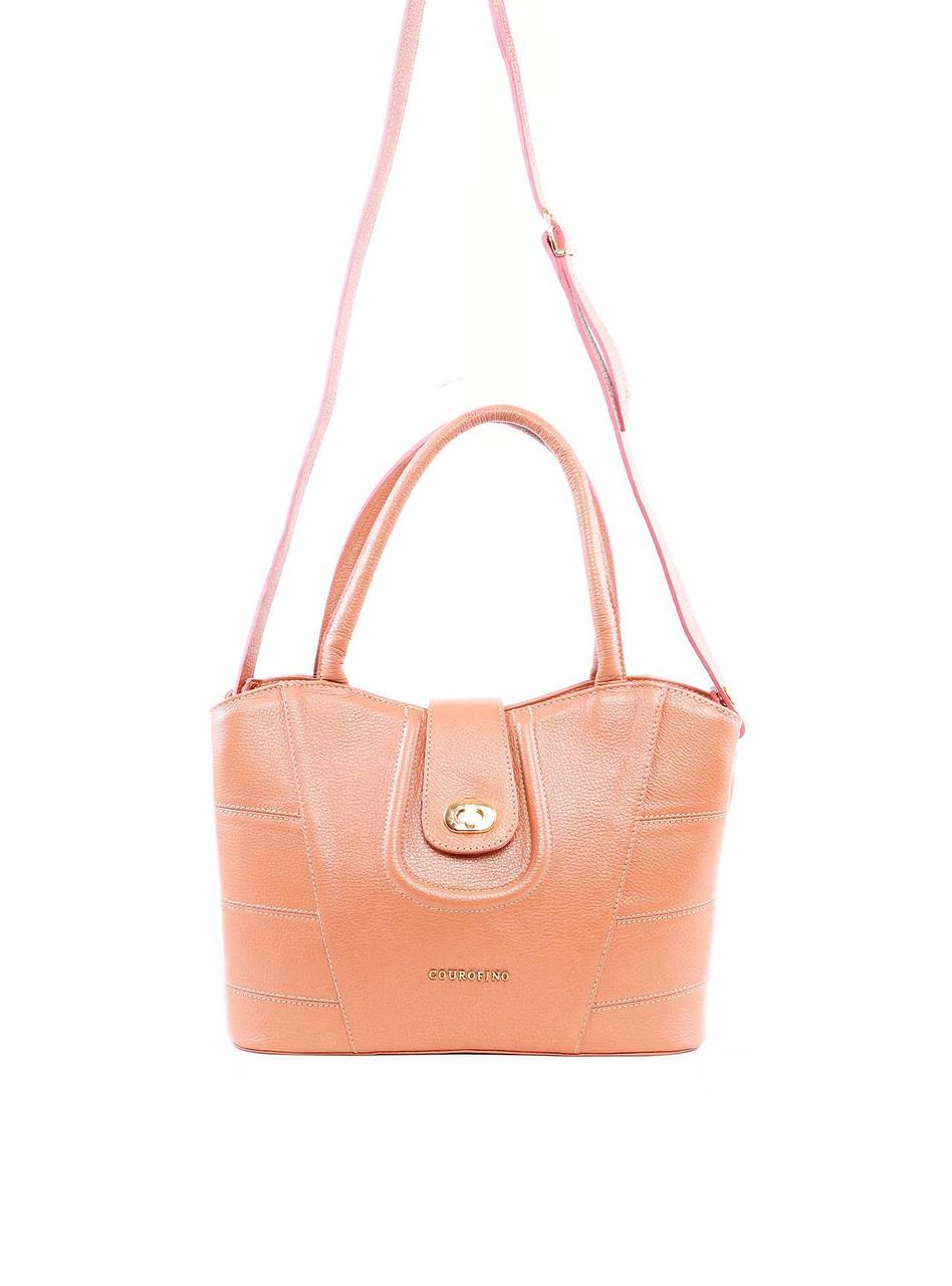 Bolsa Tote com Detalhes de Costura e Alça Dupla - Nude BSI-6258 - NU