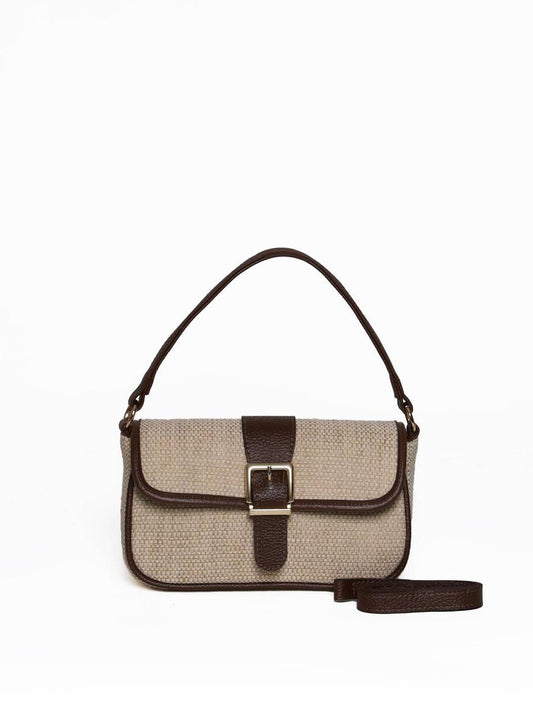 Bolsa Satchel de Mão em Palha Cacau  BSI-5986 - CA