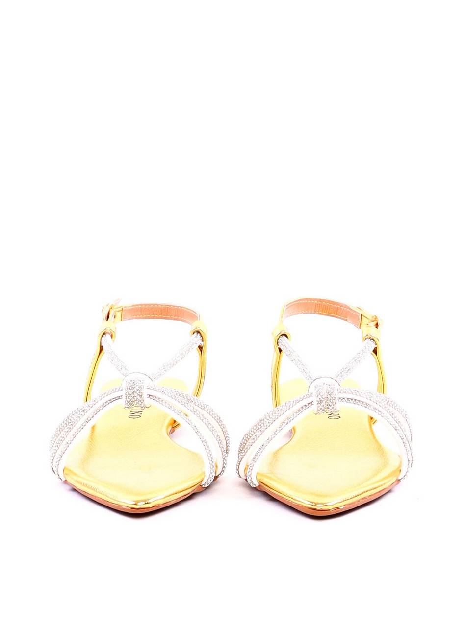 Rasteira Bico Fino com Tira de Strass - Ouro SDI-11937 - AU