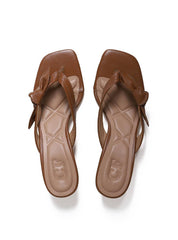 Sandália Feminina Couro Tamanco Salto Bloco - Castor  SDI-11622 - CS