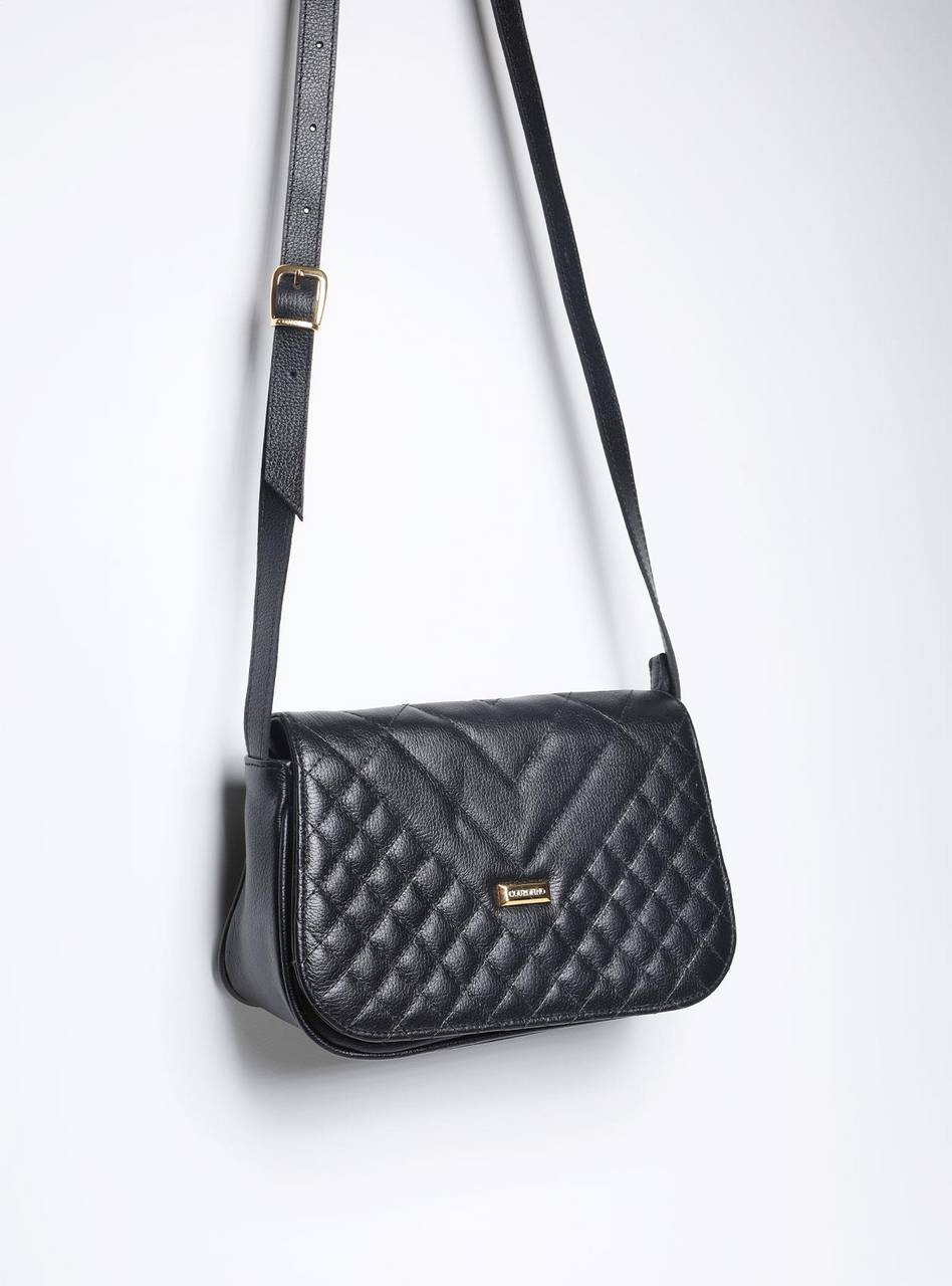 Bolsa Saddle Couro Pequena Transversal - Preta BSI-5837 - PR