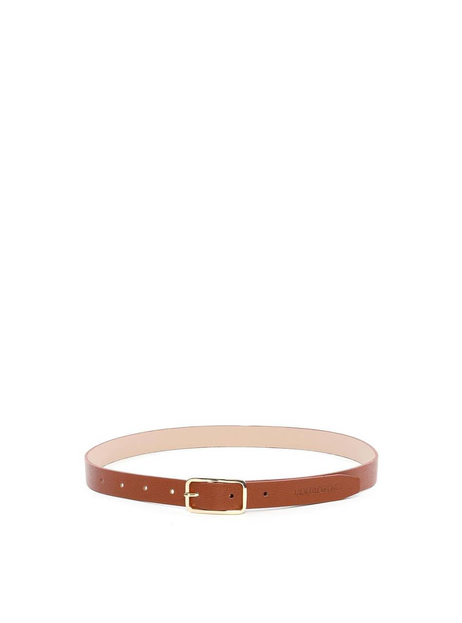 Cinto Feminino em Couro com Fivela Retangular - Castor 1.1820000988 - CS